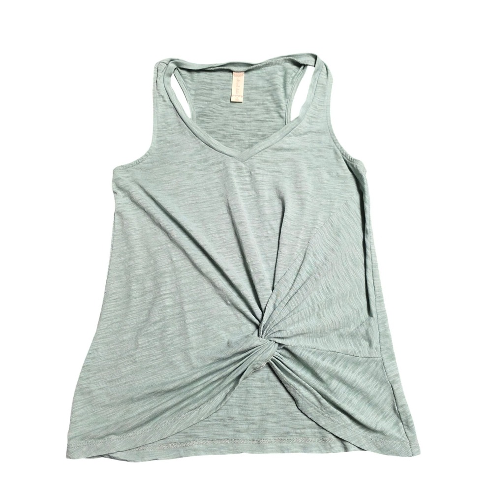 Altar'd State Front Twist Racerback Tank Top Women's Size S Sage Green Slub Knit
